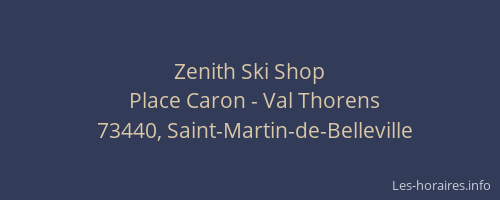 Zenith Ski Shop