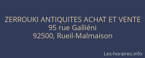 ZERROUKI ANTIQUITES ACHAT ET VENTE