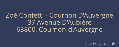 Zoé Confetti - Cournon D'Auvergne
