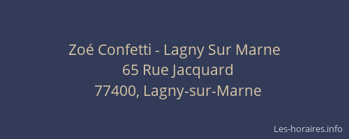 Zoé Confetti - Lagny Sur Marne