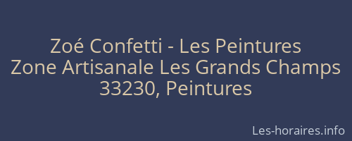 Zoé Confetti - Les Peintures