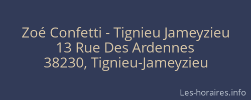 Zoé Confetti - Tignieu Jameyzieu