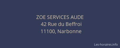ZOE SERVICES AUDE