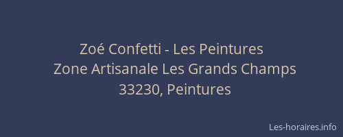 Zo&eacute; Confetti - Les Peintures