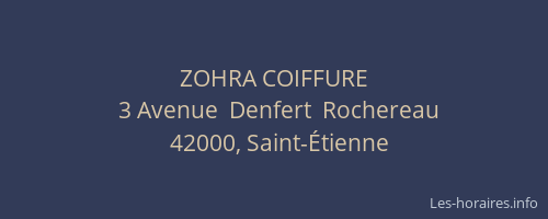 ZOHRA COIFFURE