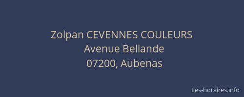 Zolpan CEVENNES COULEURS