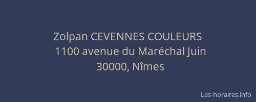 Zolpan CEVENNES COULEURS