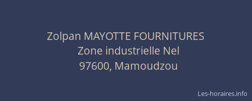 Zolpan MAYOTTE FOURNITURES