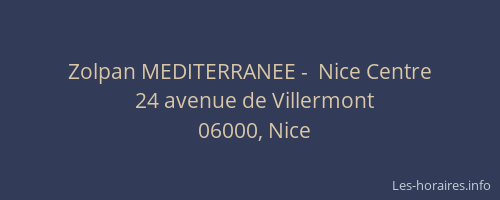 Zolpan MEDITERRANEE -  Nice Centre