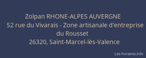 Zolpan RHONE-ALPES AUVERGNE