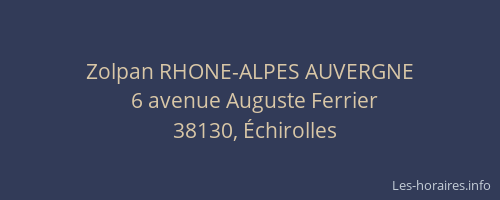 Zolpan RHONE-ALPES AUVERGNE