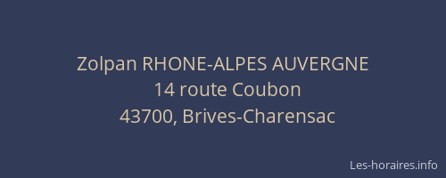 Zolpan RHONE-ALPES AUVERGNE