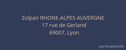 Zolpan RHONE-ALPES AUVERGNE