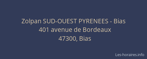 Zolpan SUD-OUEST PYRENEES - Bias