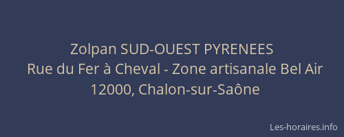 Zolpan SUD-OUEST PYRENEES