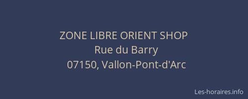ZONE LIBRE ORIENT SHOP