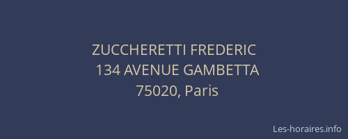 ZUCCHERETTI FREDERIC